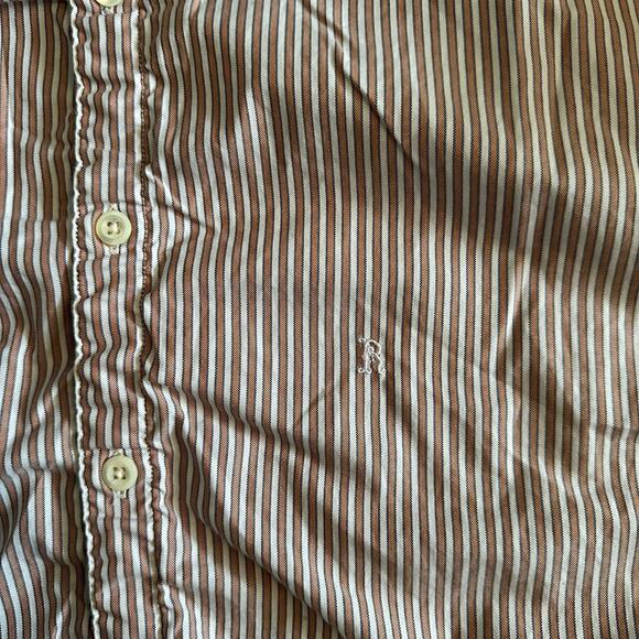 Billy Reid striped cotton button down casual long sleeve shirt Slim cut XL - Picture 5 of 5